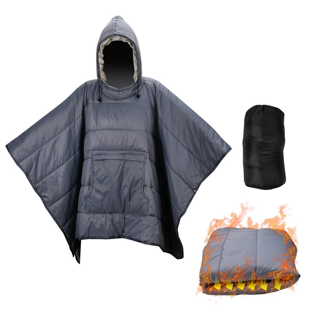 5822 Camping Blanket Poncho Wearable Hoodie Blankets, Waterproof Warm